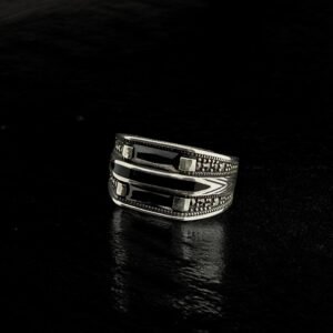 925 Sterling Silver Ring for Him with Black Onyx Stone, Size 9.75