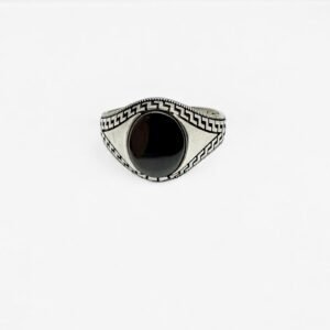 Men's 925 Sterling Silver Ring with Black Onyx Gemstone, Size 12.50