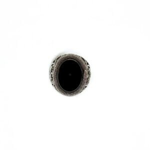 925 Sterling Silver Men's Ring with Black Onyx Gem, Size 9