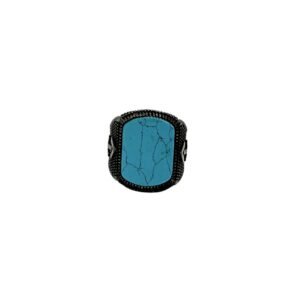 925 Sterling Silver Gents Ring with Feroza Gemstone, Size 8.50