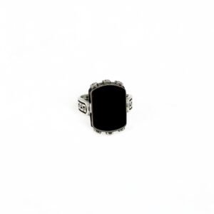 925 Sterling Silver Gents Ring with Black Onyx Gem, Size 10