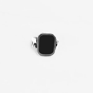 925 Sterling Silver Men's Ring with Black Onyx Gemstone, Size Size 9.25