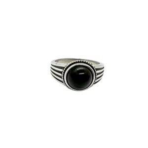 Men's 925 Sterling Silver Ring with Black Onyx
