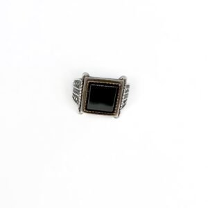 925 Sterling Silver Black Onyx Gemstone Ring for Men