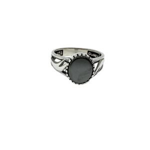 Men's 925 Sterling Silver Black Onyx Gemstone Ring