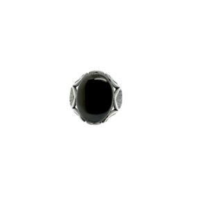 925 Sterling Silver Gents Ring with Black Onyx Gemstone - Nature Inspired