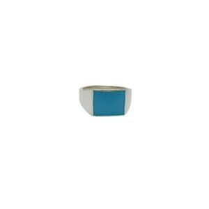 Men's 925 Sterling Silver Sky Blue Onyx Gemstone Ring