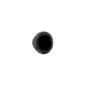 925 Sterling Silver Gents Ring with Black Onyx Gemstone - Minimalist Style