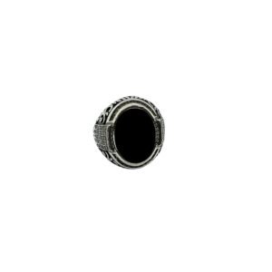 925 Sterling Silver Black Onyx Gemstone Ring for Men - Clean & Minimalist