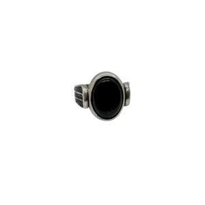 925 Sterling Silver Black Onyx Gemstone Ring for Men - High Quality