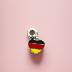 Rare Pandora Germany Country Flag Exclusive Dangle Heart Charm