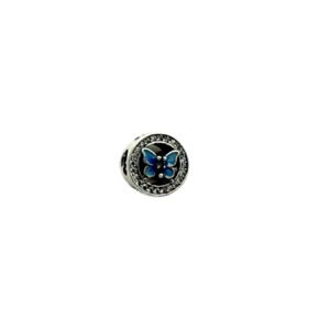 BAMOER Spring 925 Sterling Silver Flower Butterfly Bracelet Charm Bead Gift DIY