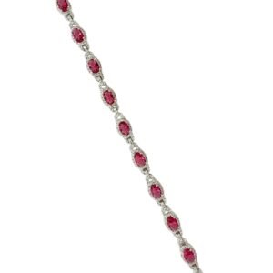 New 925 Sterling Silver Pink Zircone Bracelet
